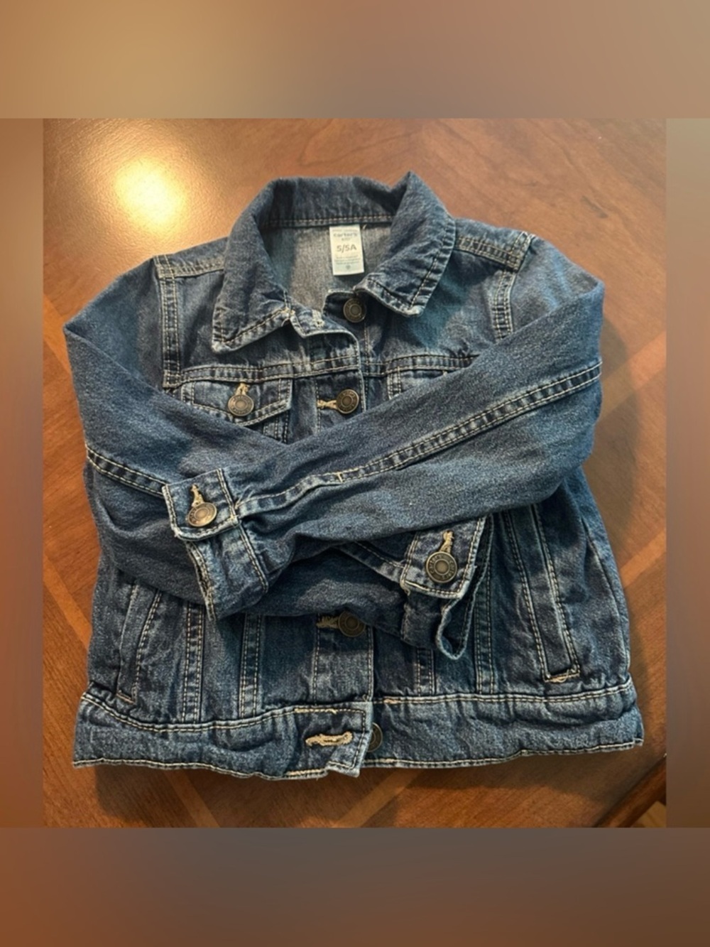 Carter’s Classic Blue Denim Jacket Kids Size 5/5A - Picture 4 of 5